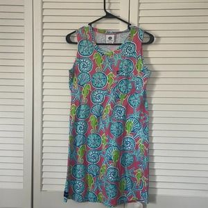 Simply Southern Sleeveless Floral Print Blue Dress size XS